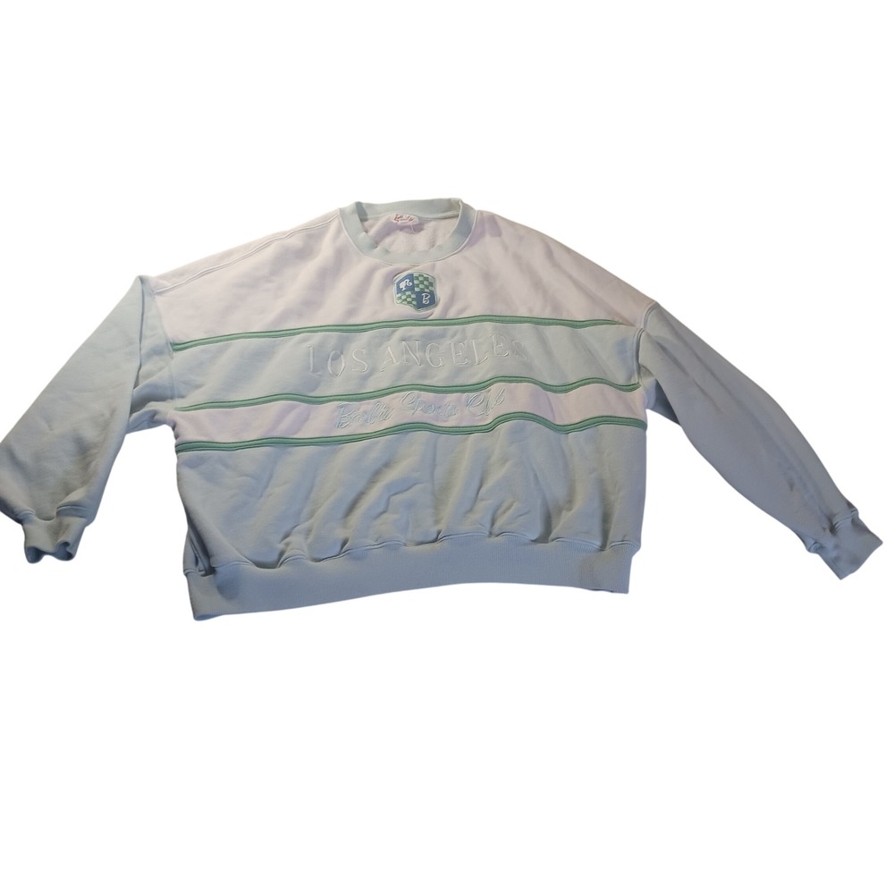 Barbie Los Angeles Sports Club Womens Sweatshirt Pastel Colorblock Pullover M